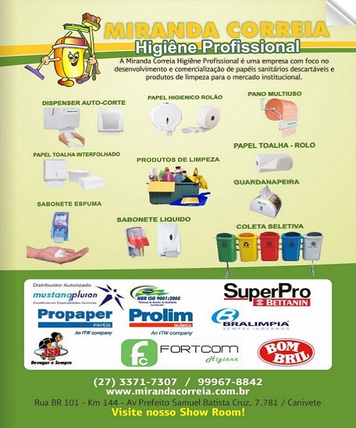 Catalogo de produtos Miranda Correia higienização profissional 2016